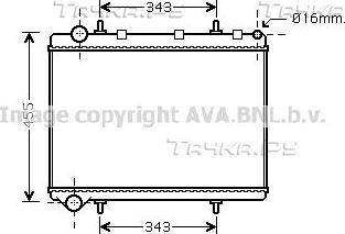 Радиатор охлаждения двигателя AVA для Citroen C4 I 2004-2013. Артикул PE2259