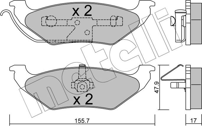 Тормозные колодки Metelli. Артикул 22-0624-0