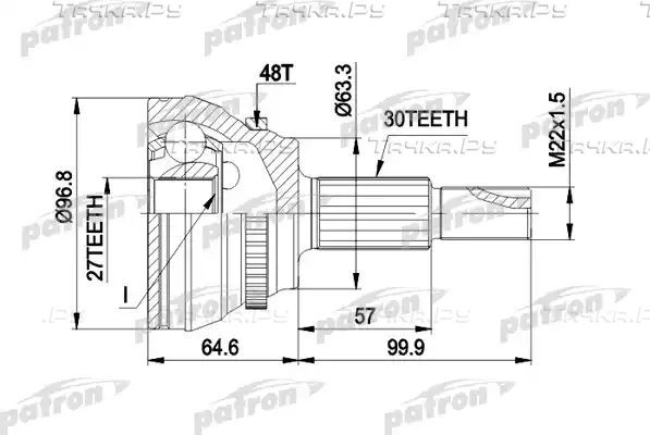 Шрус наружный (граната) Patron. Артикул PCV1485