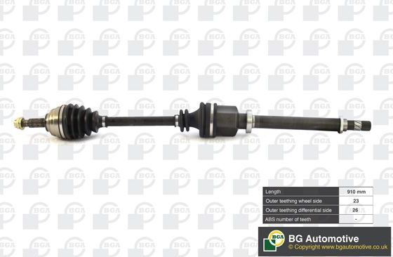 Полуось (привод в сборе, приводной вал) BGA передняя правая для Renault Megane II 2002-2010. Артикул DS7332RA