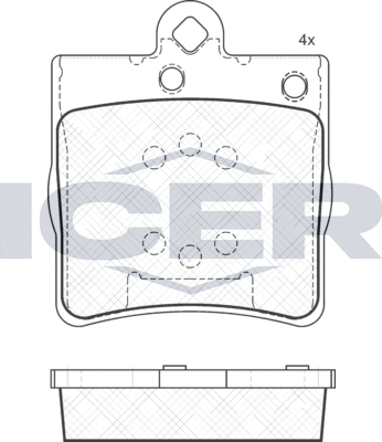 Тормозные колодки Icer задние для Chrysler Crossfire 2003-2008. Артикул 181311