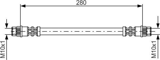 Тормозной шланг Bosch задний внутренний для Renault 21 1986-1995. Артикул 1 987 476 517