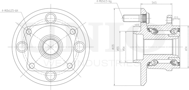 Ступица колеса с интегрированным подшипником (Unio). Артикул HUB-20184