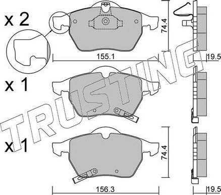 Тормозные колодки Trusting. Артикул 120.1