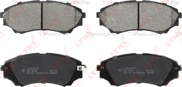 Тормозные колодки LYNXauto передние для Ford Ranger II 2006-2012. Артикул BD-3046