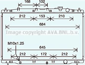 Радиатор охлаждения двигателя AVA. Артикул HD2313