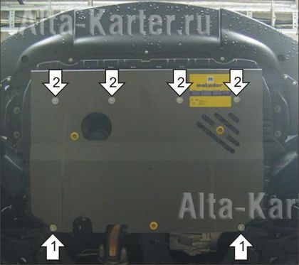 Защита Мотодор для картера, КПП Fiat Sedici 2005-2014. Артикул 00619