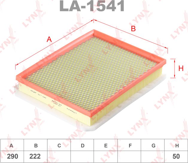 Воздушный фильтр LYNXauto. Артикул LA-1541