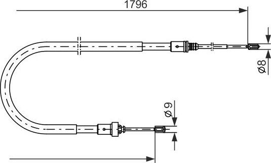 Трос ручника (тросик ручного тормоза) Bosch. Артикул 1 987 477 235