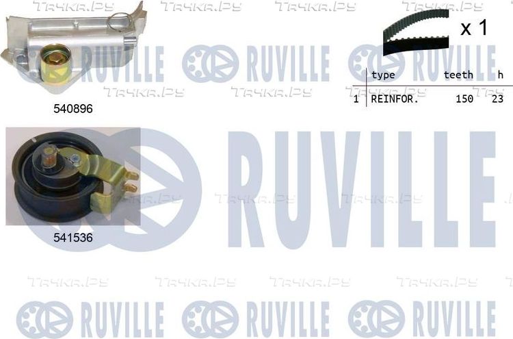 Ремень ГРМ с роликами (комплект) Ruville для SEAT Ibiza II 2000-2002. Артикул 550251