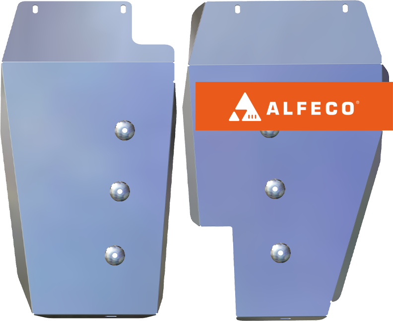 Защита алюминиевая Alfeco (4 мм) для топливных баков (2 части) Jetour T2 FWD 2024-2026. Артикул ALF.70.06 AL4