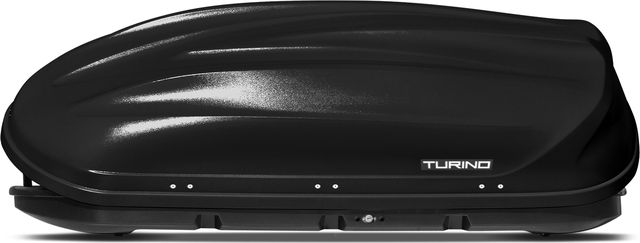 Автомобильный бокс PT Group Turino 1 аэродинамический черный (410 л, 177х81х46 см), двухстороннее открывание. Артикул UNI-XX-441102.33