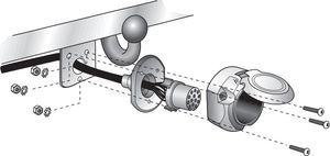 Штатная электрика фаркопа Hak-System (полный комплект) 13-полюсная для Isuzu D-Max III N60 2020-2025. Артикул 21090510