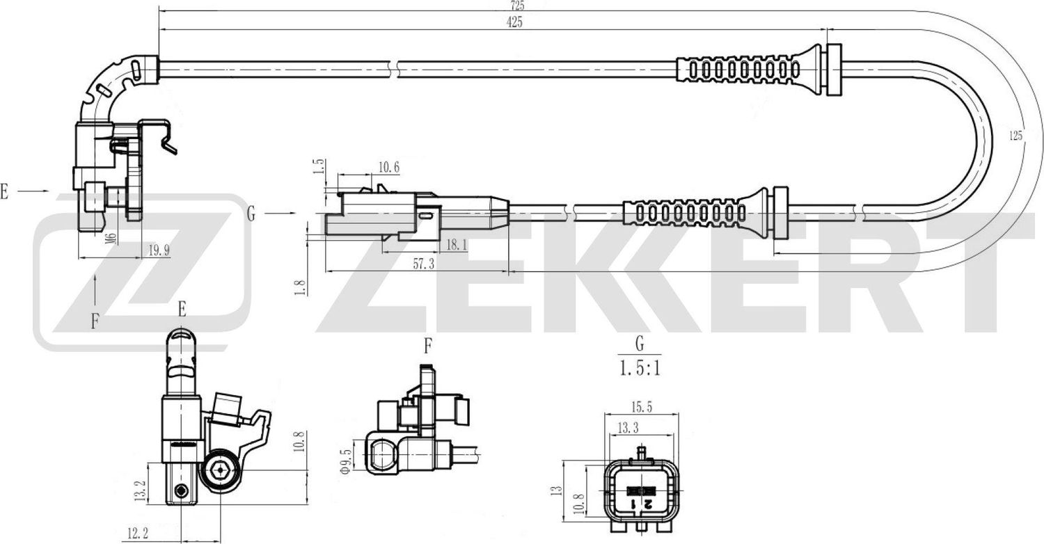 Датчик ABS Zekkert. Артикул SE-6219