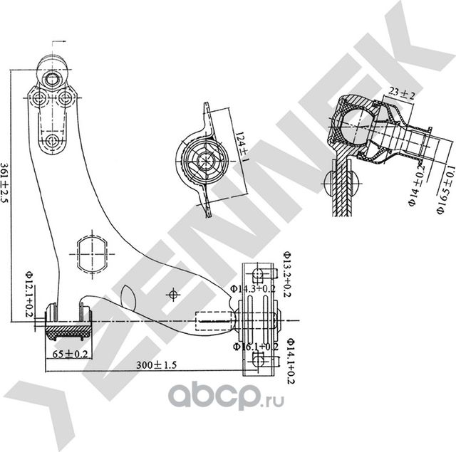 Рычаг передний правый с шаровой FORD FOCUS 98 (Zennek). Артикул DCA0046
