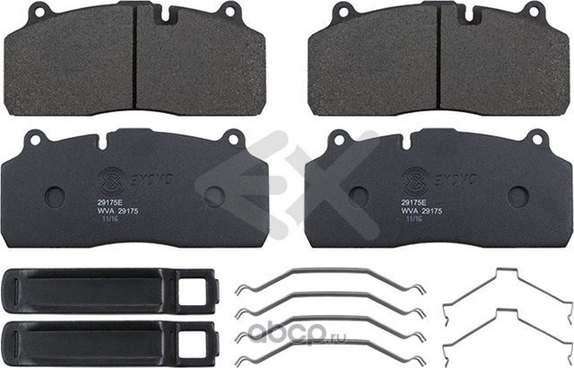 Колодки тормозные на диск. торм. (полн.монт.компл.) HALDEX DB22LT WVA 29175 (291 (Exovo). Артикул 29175E