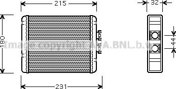Радиатор отопителя (печки) AVA для Audi A2 2000-2005. Артикул AI6198