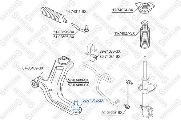 Шаровая опора Stellox. Артикул 52-74012-SX