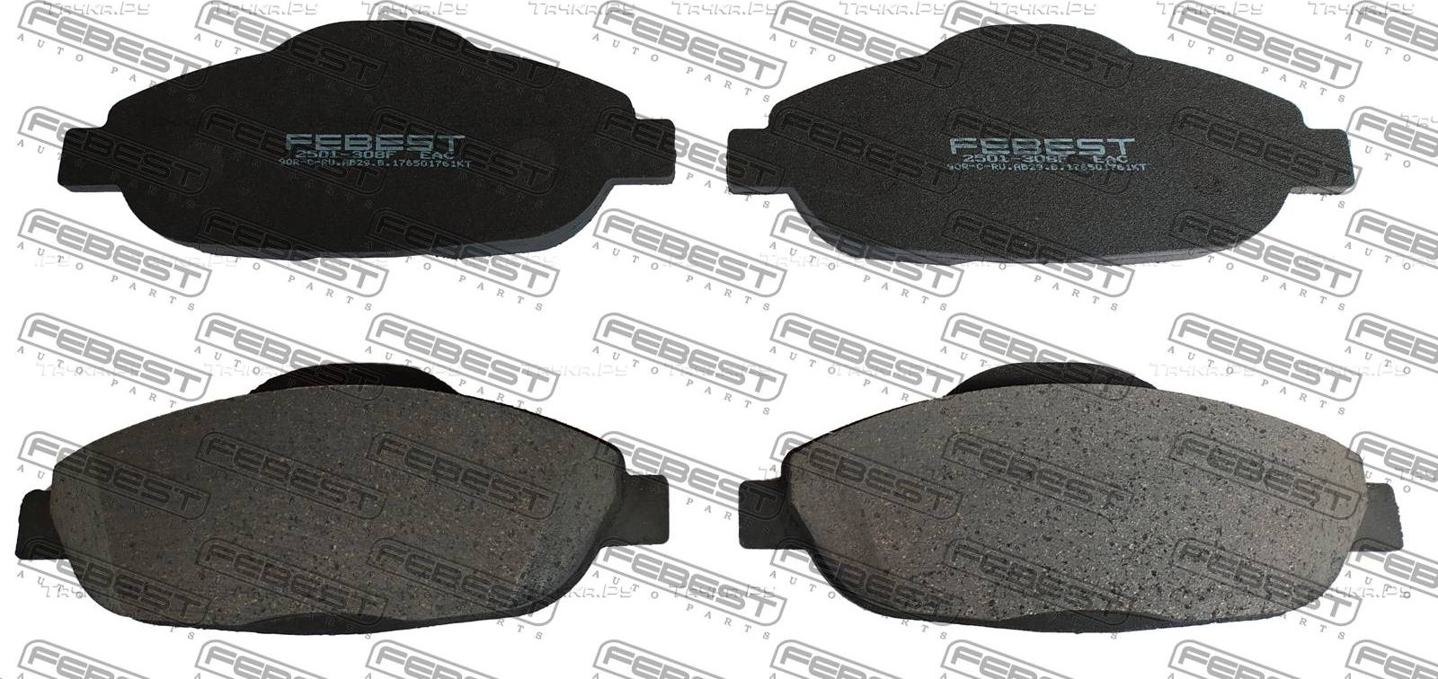 Тормозные колодки Febest передние для Peugeot 308 II 2013-2026. Артикул 2501-308F