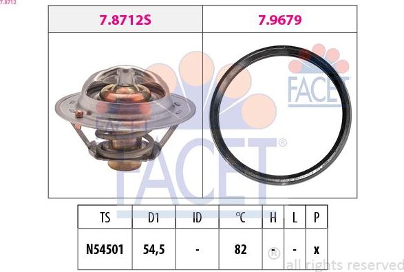 Термостат Facet Made in Italy - OE Equivalent для Nissan Micra K13 2010-2016. Артикул 7.8712