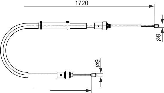 Трос ручника (тросик ручного тормоза) Bosch. Артикул 1 987 482 411
