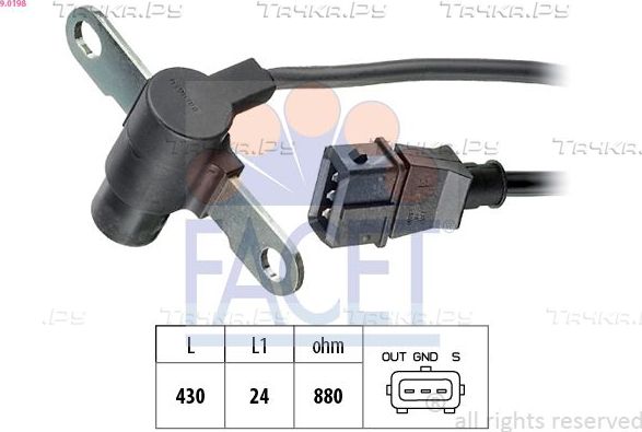 Датчик положения распредвала Facet Made in Italy - OE Equivalent для Renault Laguna I 1997-2001. Артикул 9.0198