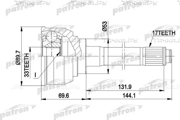 Шрус наружный (граната) Patron. Артикул PCV9007