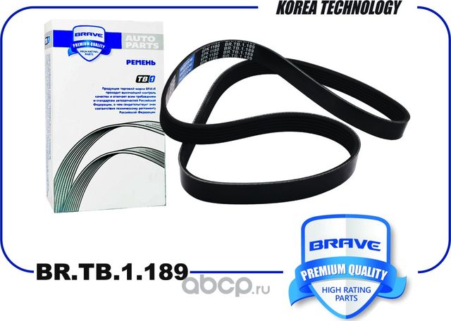 Ремень поликлиновой 6PK1180 EPDM BR.TB.1.189 CITROEN Berlingo, Jumper Fiat Duca (Brave). Артикул BRTB1189