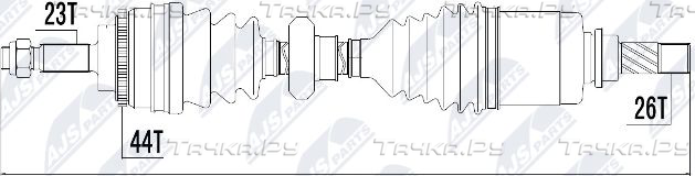 Полуось (привод в сборе, приводной вал) NTY. Артикул NPW-RE-017