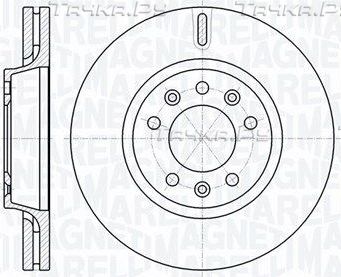 Тормозной диск Magneti Marelli передний для Citroen Jumpy II 2007-2016. Артикул 361302040526