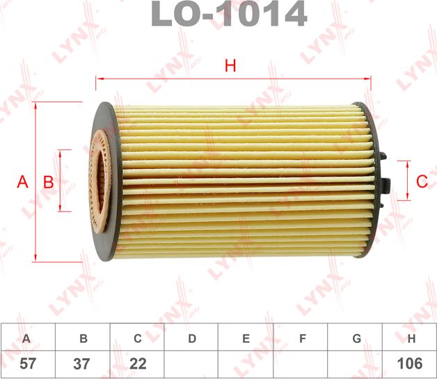 Масляный фильтр LYNXauto. Артикул LO-1014