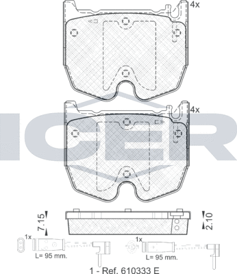 Тормозные колодки Icer. Артикул 181591