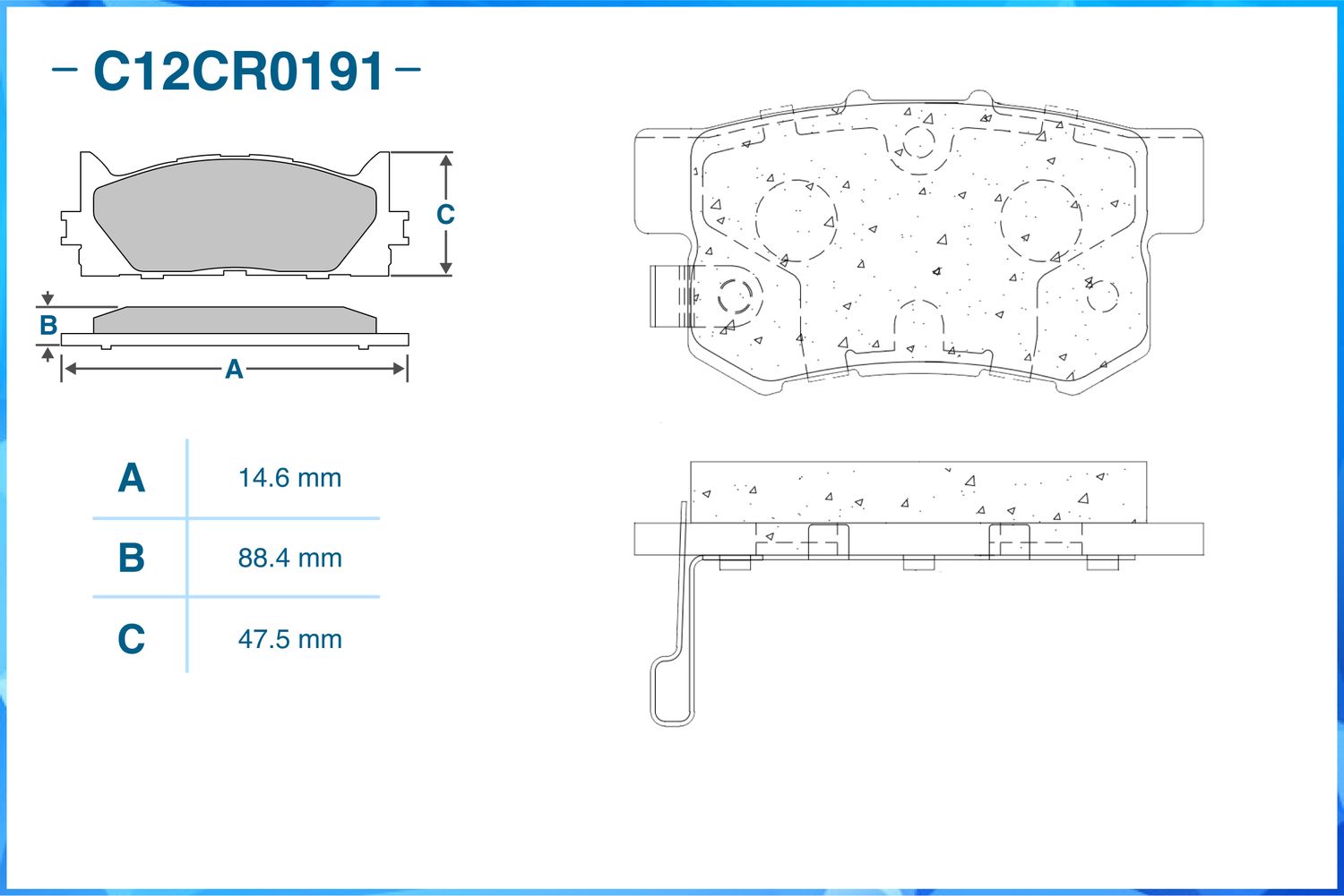 Колодки тормозные задние (Cworks). Артикул C12CR0191