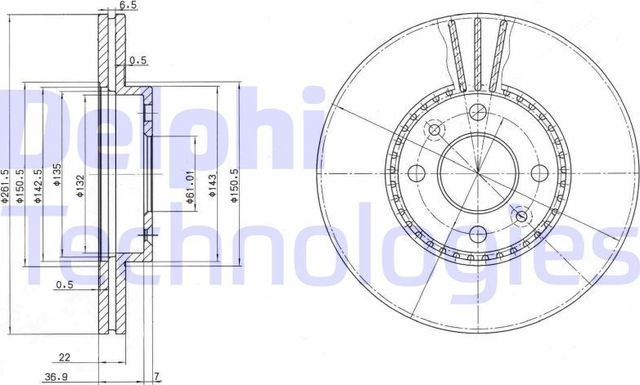 Тормозной диск Delphi. Артикул BG2693
