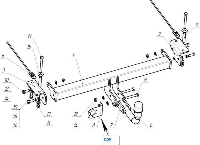 Фаркоп Oris (ранее Bosal) для Omoda C5 2021-2026. Артикул 7619-A