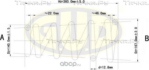 Пружина подвески G.U.D.. Артикул GCS072933