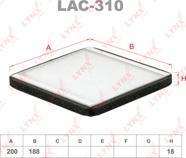 Салонный фильтр LYNXauto для Mitsubishi Colt VI (Z20/Z30) 2004-2012. Артикул LAC-310