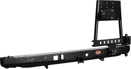 Бампер силовой OJ задний с правой калиткой под запаску для УАЗ Буханка 3741, 3909, 2206, 3962 1990-2026. Артикул 03.108.02