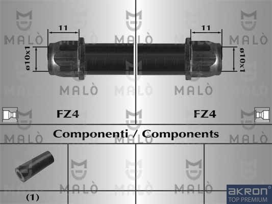 Тормозной шланг Malò задний правый/левый для Citroen Jumpy II 2007-2016. Артикул 80749