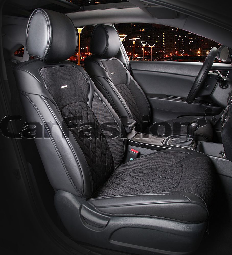 Накидки универсальные CarFashion Sting на переднее сидения авто, цвет Черный/Черный. Артикул 21954