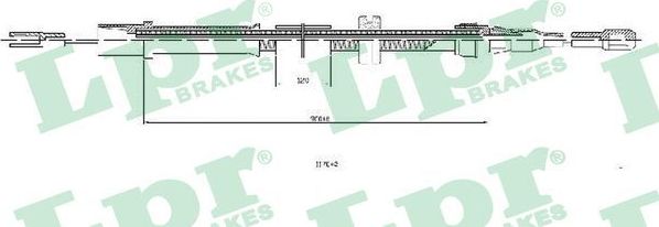 Трос ручника (тросик ручного тормоза) LPR. Артикул C0455B