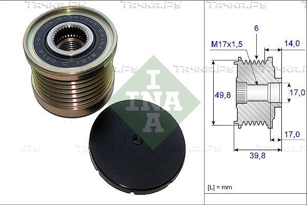 Муфта генератора обгонная Ina для Nissan Juke I 2010-2019. Артикул 535 0146 10