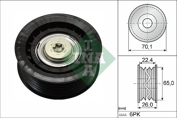 Направляющий (ведущий) ролик приводного поликлинового ремня Ina. Артикул 532 0471 10