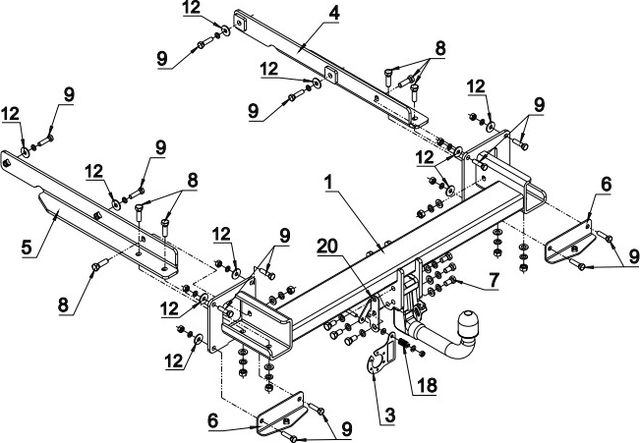 Фаркоп Auto-Hak для Mercedes Benz G-Класс X166 2012-2016. Артикул D 49V