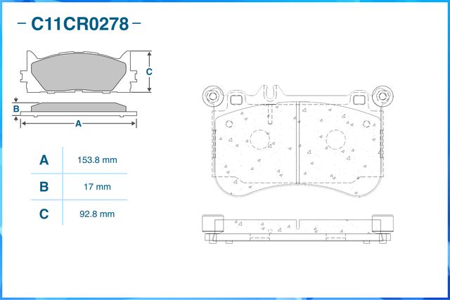 Колодки тормозные передние (Low Metallic) (Cworks). Артикул C11CR0278