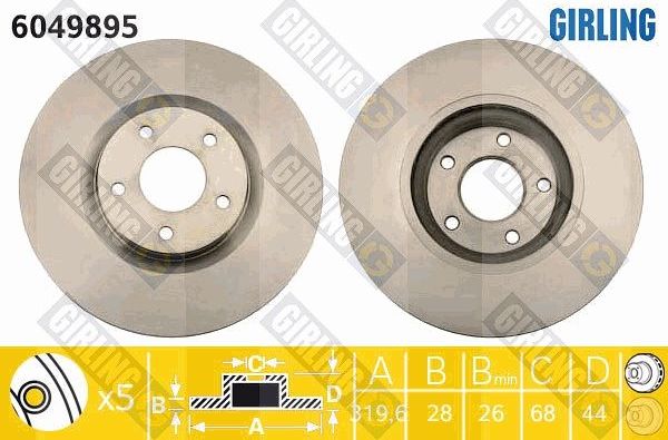 Тормозной диск Girling. Артикул 6049895