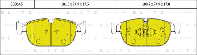 Колодки тормозные дисковые передние (Blitz). Артикул BB0643