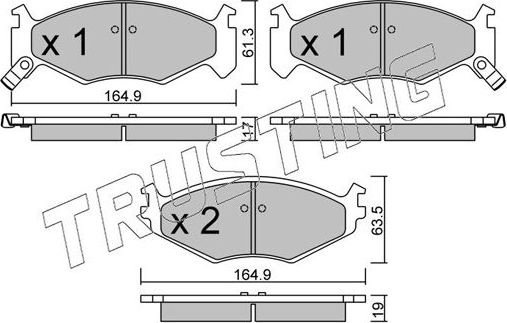 Тормозные колодки Trusting передние для Chrysler Saratoga 1989-1995. Артикул 298.0