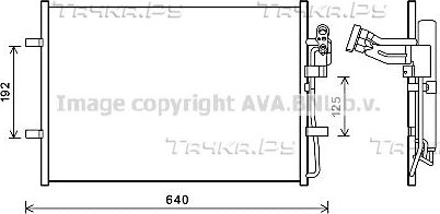 Радиатор кондиционера (конденсатор) AVA (алюминий). Артикул MZ5281D