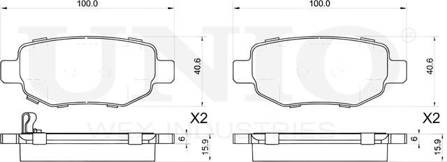 Колодки тормозные дисковые, комплект (Unio). Артикул BRP-20156